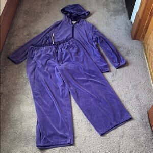 Classic Elements Purple Velour Tracksuit/Lounge Set SIZE XL